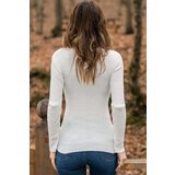 XHAN Women's White White Half Turtleneck Sweater | shoptok.hr