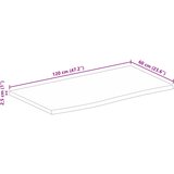 Stolna ploča sa živim rubom 120x60x2,5cm od masivnog drva manga | shoptok.hr