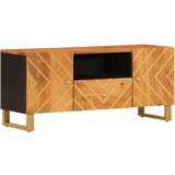 Maison Chic TV omarica - TV stojalo - Televizijska omarica rjava in črna 105x33,5x46 cm trden mangov les, (21700488) Cene