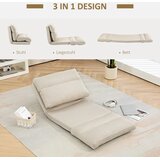  Vreća za sjedenje s funkcijom kreveta naslon za leđa koji se može podesiti sklopiva do 120 kg 70 x 72 x 56 cm bež | shoptok.hr