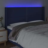  Posteljno vzglavje modro 203x16x118/128 cm blago, (20951622) | Shoptok.si