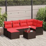  Set sofe 7 kom. Smeđa poliratan | shoptok.hr