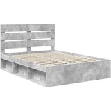  Krevetna konstrukcija Beton 140 x 190 cm Čvrsto borovo drvo | shoptok.hr