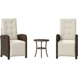  3-dijelni bistro set s jastucima smeđi od poliratana | shoptok.hr