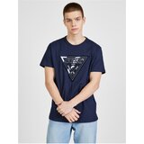 Guess Dark Blue Men's T-Shirt - Men's cene