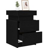  Noćni ormarić s LED svjetlima 2 kom Crna hrast 35x39x55 cm | shoptok.hr