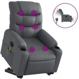  The Living Store Električni masažni stol s funkcijo vstajanja sivo umetno usnje - Električni Masažni Naslanjač S Funkcijo Vstajanja, (21502012) | Shoptok.si