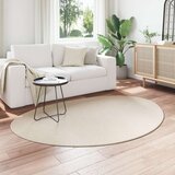Bež Vuneni Tepih 140 x 200 cm Ovalni Minimalistički Veliki | shoptok.hr