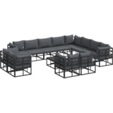 vidaXL Sjedeća garnitura za vrt 13 pcs Crna 70 x 70 x 32 cm Aluminij | shoptok.hr