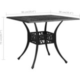  Vrtni stol crni 90 x 90 x 73 cm od lijevanog aluminija | shoptok.hr