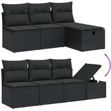  7-dijelni set vrtnih sofa od poliratana s jastucima crni | shoptok.hr