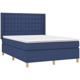  Krevet s oprugama i madracem plavi 140 x 190 cm od tkanine | shoptok.hr