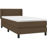  Krevet s oprugama i madracem tamnosmeđi 90 x 190 cm od tkanine | shoptok.hr
