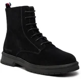 Tommy Hilfiger Gležnjarji Hilfiger Core Suede Boot FM0FM04674 Black BDS