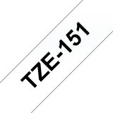 Brother Tze-151 združljiv laminirani trak - 24 mm x 8 metrov črn/prozoren, (21405176) | Shoptok.si