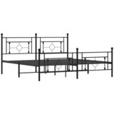  Metalni okvir kreveta uzglavlje i podnožje crni 183x213 cm | shoptok.hr