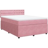  Krevet s oprugama i madracem ružičasti 140x190 cm baršunasti | shoptok.hr