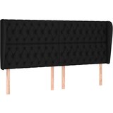 Maison Chic Posteljno vzglavje - Vzglavna omarica - Nočna omarica z ušesi črno 183x23x118/128 cm blago, (21709903) | Shoptok.si