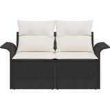  Vrtni kauč s jastukom Crna 141 x 62 x 69cm poliratan | shoptok.hr