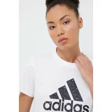 Adidas Bombažna kratka majica ženski, bela barva