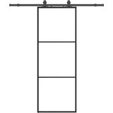vidaXL drsna vrata z opremo črna 76x205 cm esg steklo, (21749550) | Shoptok.si