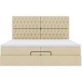  Otomanski posteljni okvir z vzmetnicami krem 200x200 cm blago, (21653284) | Shoptok.si