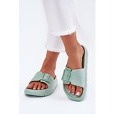 EVENTO Women's Foam Slippers On Platform With Buckle Green Viasara | shoptok.hr
