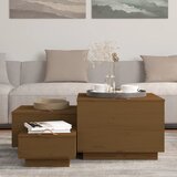  Kutije za pohranu s poklopcima 3 kom boja meda masivna borovina | shoptok.hr