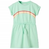  Dječja haljina s vezicom jarkozelena 128 | shoptok.hr