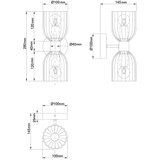  Zidna lampa PIEGA 2xE14/10W/230V mesing/dimljeno crna | Eponuda.com