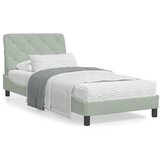 vidaXL Postelja z vzmetnico svetlo siv 90x190 cm žamet | Shoptok.si