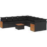  The Living Store Vrtna sedežna garnitura 11-delna z blazinami črn poli ratan - Vrtna Sedežna Garniture, (21461416) | Shoptok.si