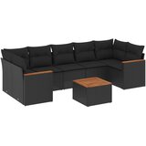  8-dijelni set vrtnih sofa od poliratana s jastucima crni | shoptok.hr