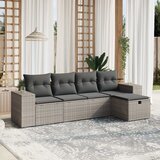 Maison Chic Seti vrtnega pohištva - Vrtna garnitura - Vrtni pohištvo set 5-delna z blazinami siv poli ratan, (21820321) | Shoptok.si