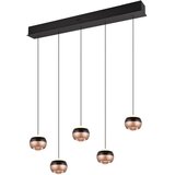 Trio Select Črna/bakrena LED viseča svetilka s kovinskim senčnikom Orbit – | Shoptok.si