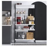 Hanah home Benco - Black, White BlackWhite Coffee Bar Cabinet Cene