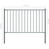vidaXL Ograjni panel s stebrički premazano jeklo 1,7x1,25 m antraciten | Shoptok.si