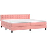  Krevet s oprugama i madracem ružičasti 200x200 cm baršunasti | shoptok.hr