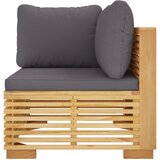  Kutna vrtna sofa s tamnosivim jastucima od masivne tikovine | shoptok.hr