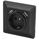 Vtičnica z USB 2,1A max., schuko, antracit | Shoptok.si