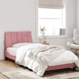  Okvir za krevet s uzglavljem ružičasti 90x190 cm baršunasti | shoptok.hr