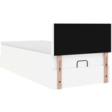 vidaXL Otomanski posteljni okvir z vzmetnico bel 80x200 cm um. usnje | Shoptok.si