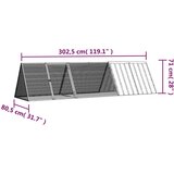  Kavez za zečeve antracit boje 302,5 x 80,5 x 71 cm pocinčani čelik | shoptok.hr