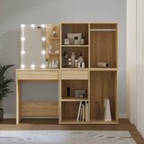  The Living Store LED toaletna mizica z 2 omaricama sonoma hrast inženirski les - LED Toaletna Mizica Z Omarico, (21500616) | Shoptok.si