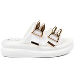SEASTAR Flip-flops with gold buckles on the platform white | Shoptok.si
