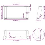  Noge za klub stolić U-oblik 2 kom Bijele 60 x (30-31) cm Čelik | shoptok.hr