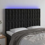  LED posteljno vzglavje črno 144x5x118/128 cm žamet, (20935976) Cene