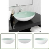 The Living Store Stekleni umivalnik 50x37x14 cm bel - Umivalnik, (21744728) Cene
