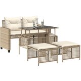  4-dijelni set vrtnih sofa s jastucima bež od poliratana staklo | shoptok.hr