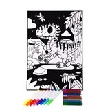 Tooky_Toy tookyland: komplet za barvanje z žametom - dinozavri, 30x25 cm | Shoptok.si